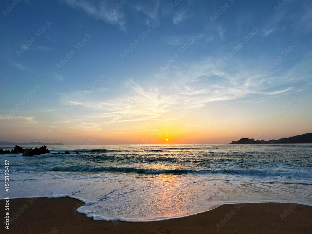 Fototapeta premium 夕方の水晶浜