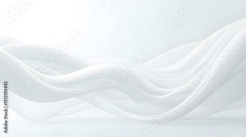 Soft white flowing abstract waves on light background
