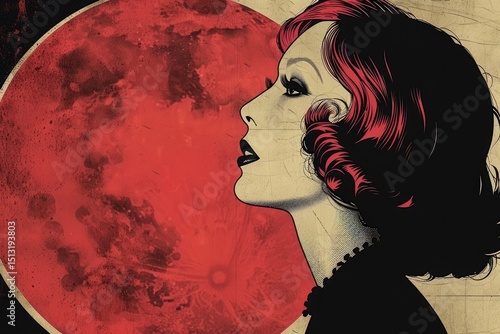 A Glamorous Art Deco Portrait of a 1920s Socialite in Beaded Evening Gown and Feathered Headpiece