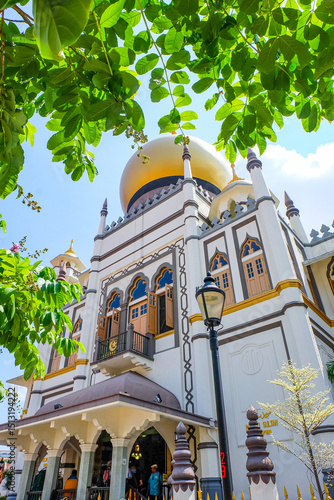 Golden dome of Sultan Mosque, Masjid, Singapore 