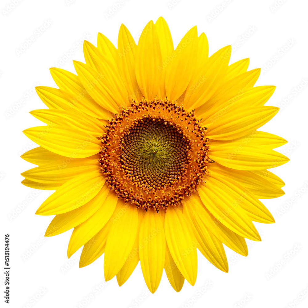 Fototapeta premium Yellow Sunflower Blossom on Transparent Background