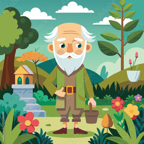 gardener with a bouquet