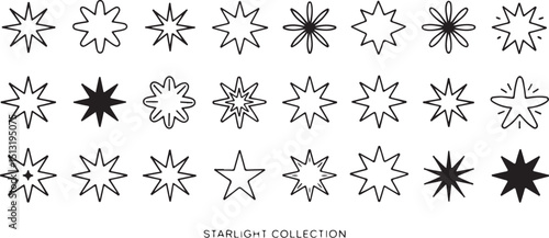 Starlight Collection - Black and White Star Silhouettes