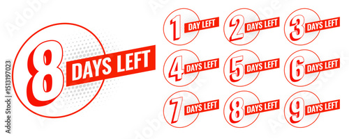 modern number of days left tag template for last announcement