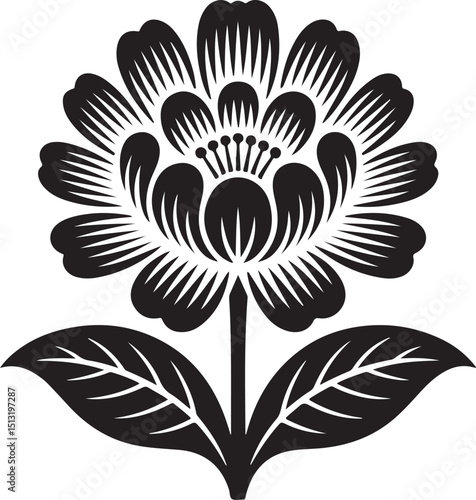 EXQUISITE BLACK AND WHITE FLORAL SPLENDOR
