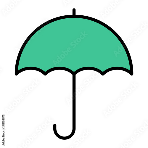 Umbrella Icon. Rain protection and weather symbol. Editable vector for safety, insurance, and outdoor use.