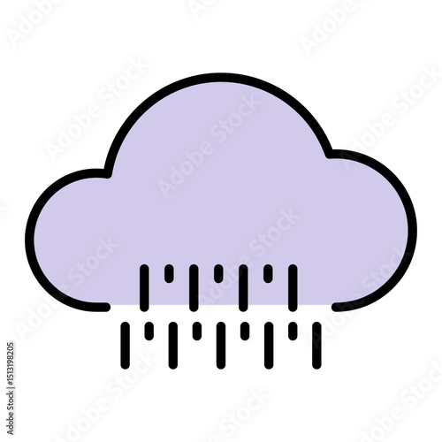 Rain Cloud Weather Forecast Icon - Rainy Day Climate Symbol Vector