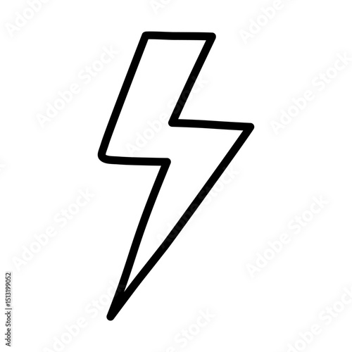 Lightning line doodle icon with hand drawn design style