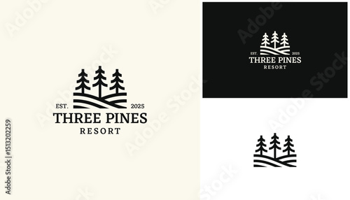 Rolling Hills & Pines – Vintage Wilderness logo design