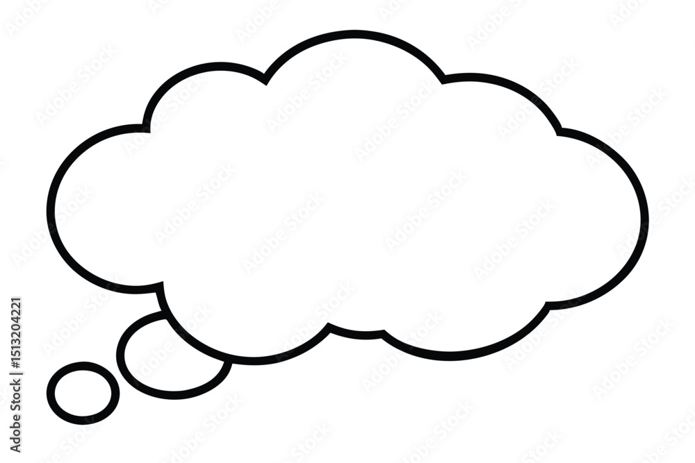 Thought bubble thinking cloud line art vector icon Thought bubble thinking cloud line art vector icon