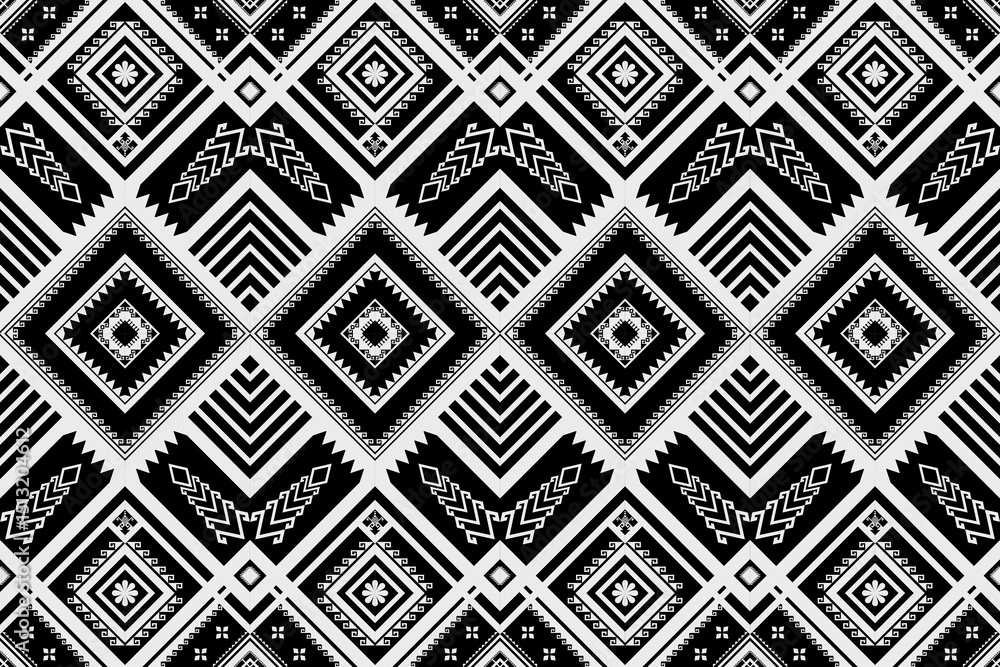 Native monochrome abstract Ethnic geometric black and white pattern Native monochrome abstract Ethnic geometric black and white pattern