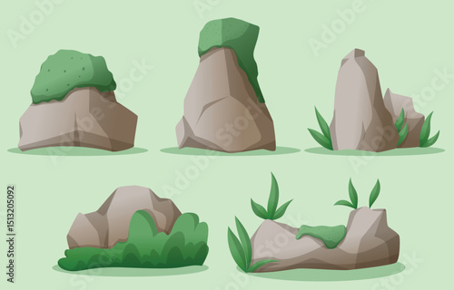 cool simple stone set illustration