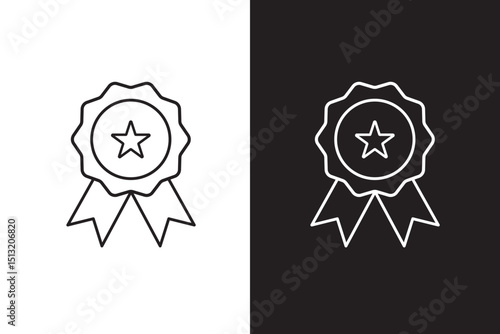 badge icon outline editable stroke vector eps illustration
