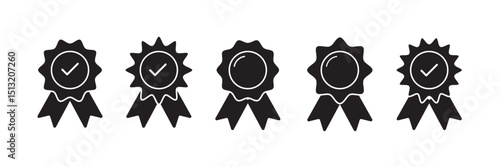 Accreditation icon in thin line and Flat Design.