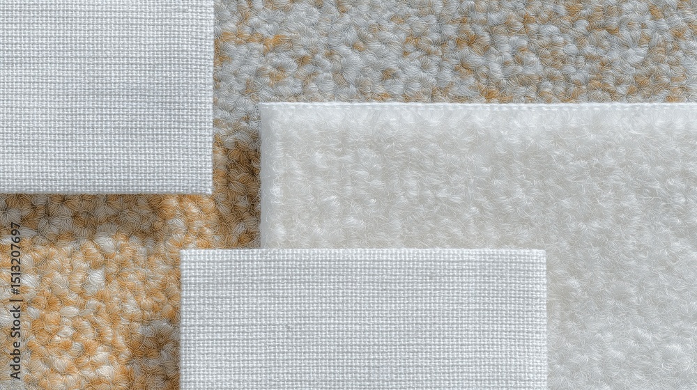 Fototapeta premium Generative AI, Natural Fabric Swatch Still Life