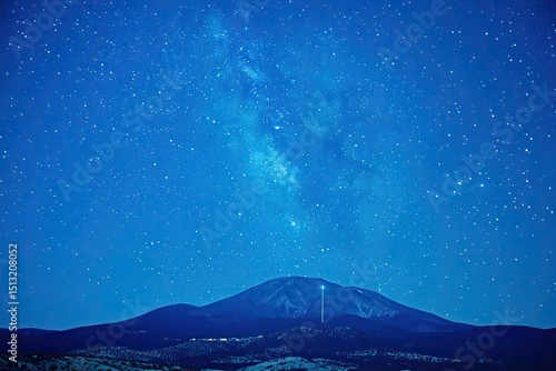 Majestic Milky Way over a mountain silhouette