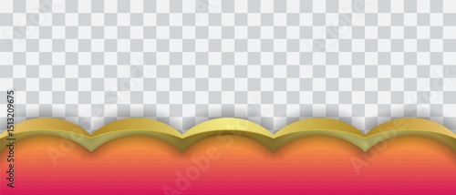 Elegant Golden Gradient Header Footer Background with Transparant Background. Usable for Business Banner, Footer, Greeting, Poster, Etc