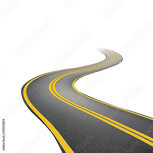 Curvy road fades away