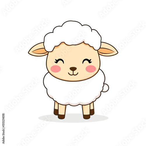 Cute cartoon lamb illustration for kids