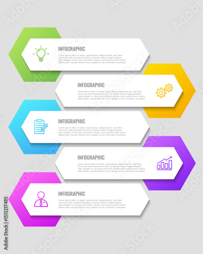 timeline infographic template. 5 step or options