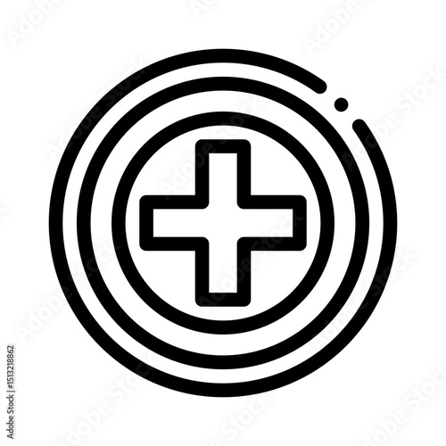 medical cross line icon