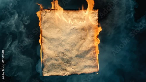 Burning ancient parchment