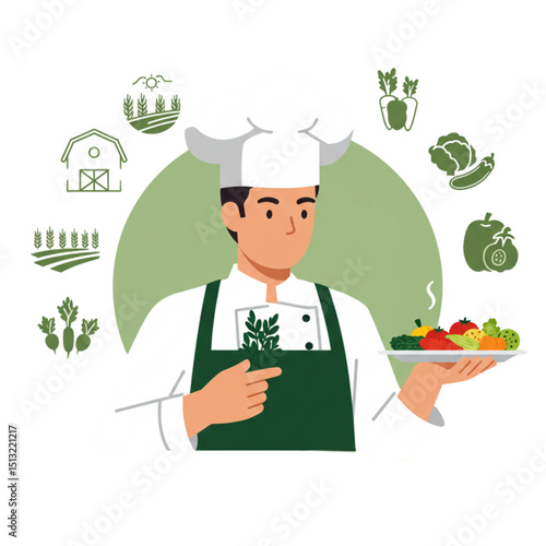 chef with a plate of food