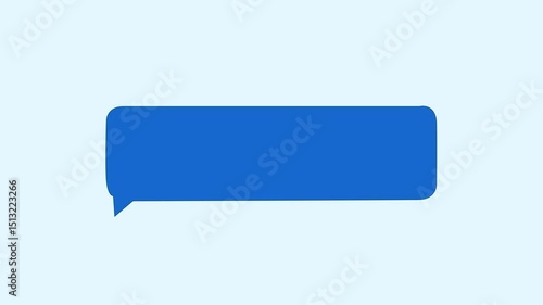 speech bubble Chat popup animation Pop Up message on transparent background with alpha channel. Speech bubble animation for text. Chat popup for comments, posts with copy space
