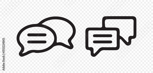 Text Message icon set in line style. vector illustration Eps 0
