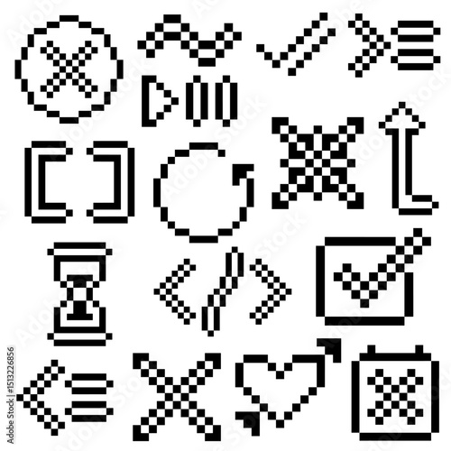 abstract group element pixel art