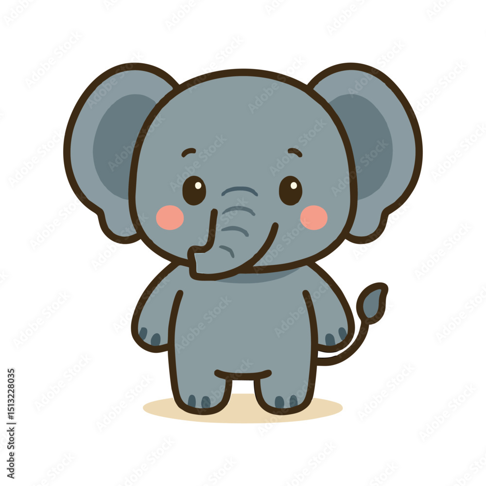 Obraz premium Animal cartoon mascot character jungle theme wildlife vector illustration for kids education book, story characters and clipart design for learning and game visuals