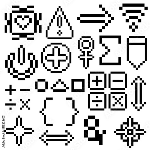 abstract group element pixel art