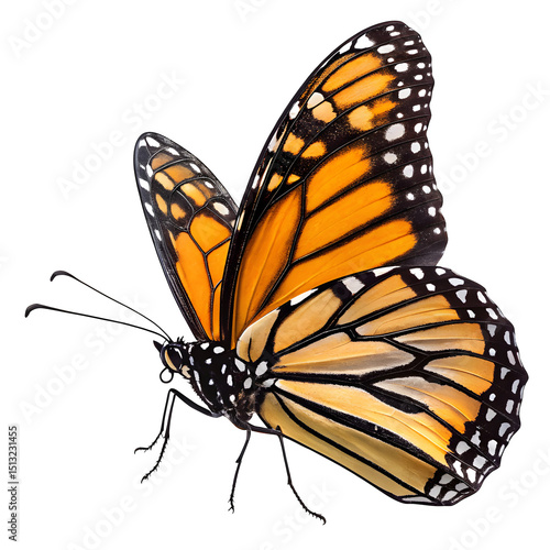 Butterfly flying isolated on transparent background 