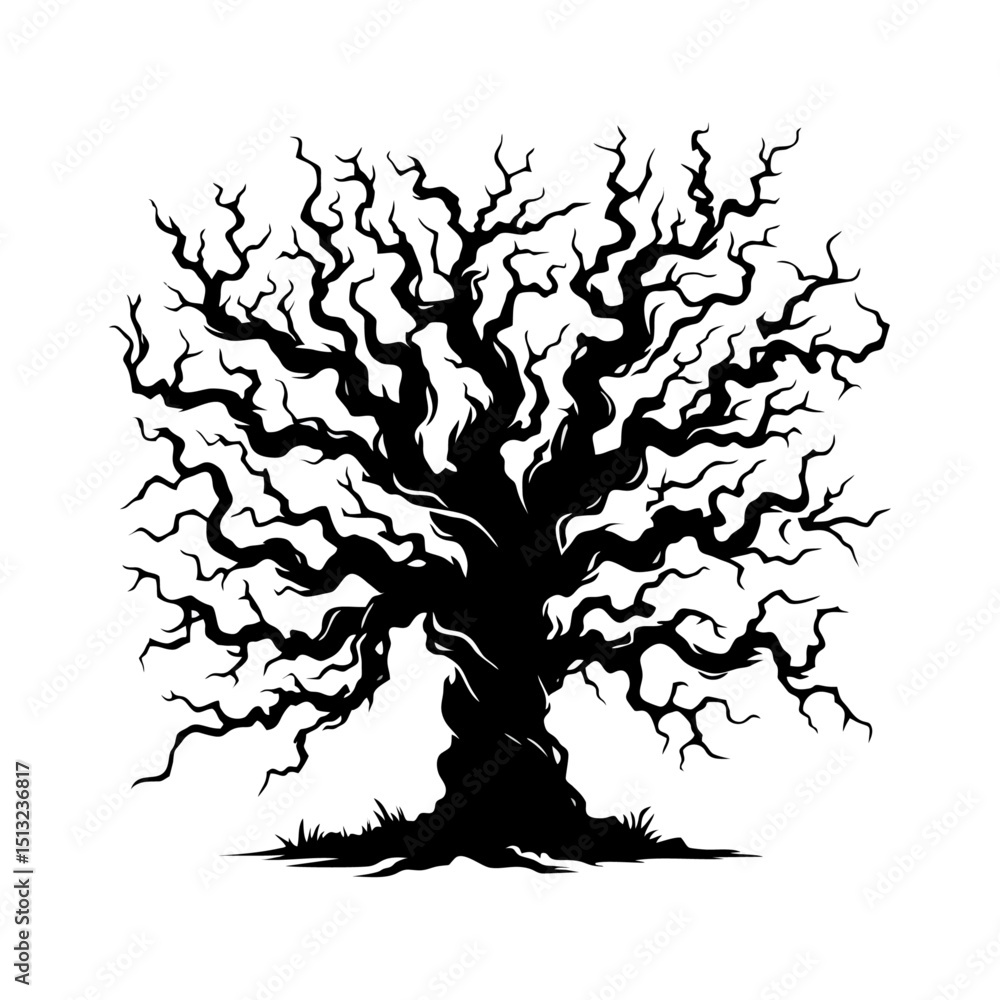 Obraz premium creep dead tree logo icon design illustration Halloween