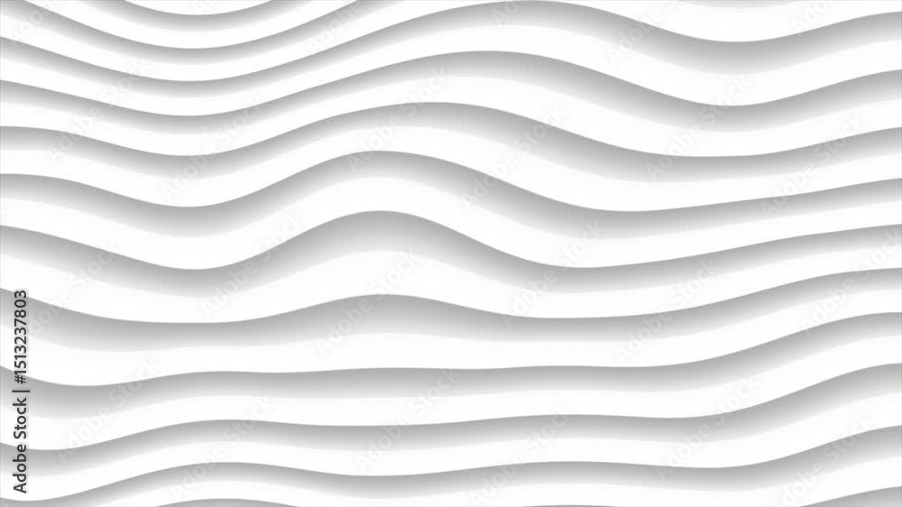 white color multiple wavy parallel lines moving upwards 3d depth modern design loop able geometrical background