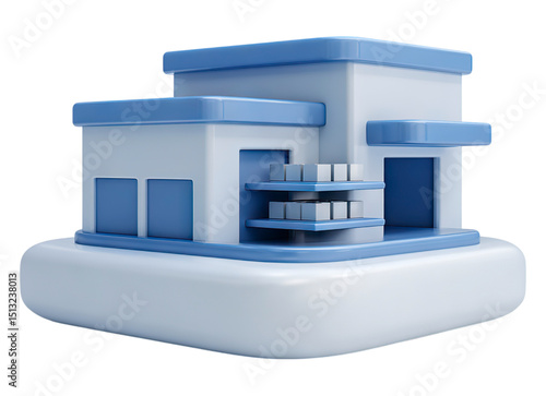 3D minimalistic warehouse icon