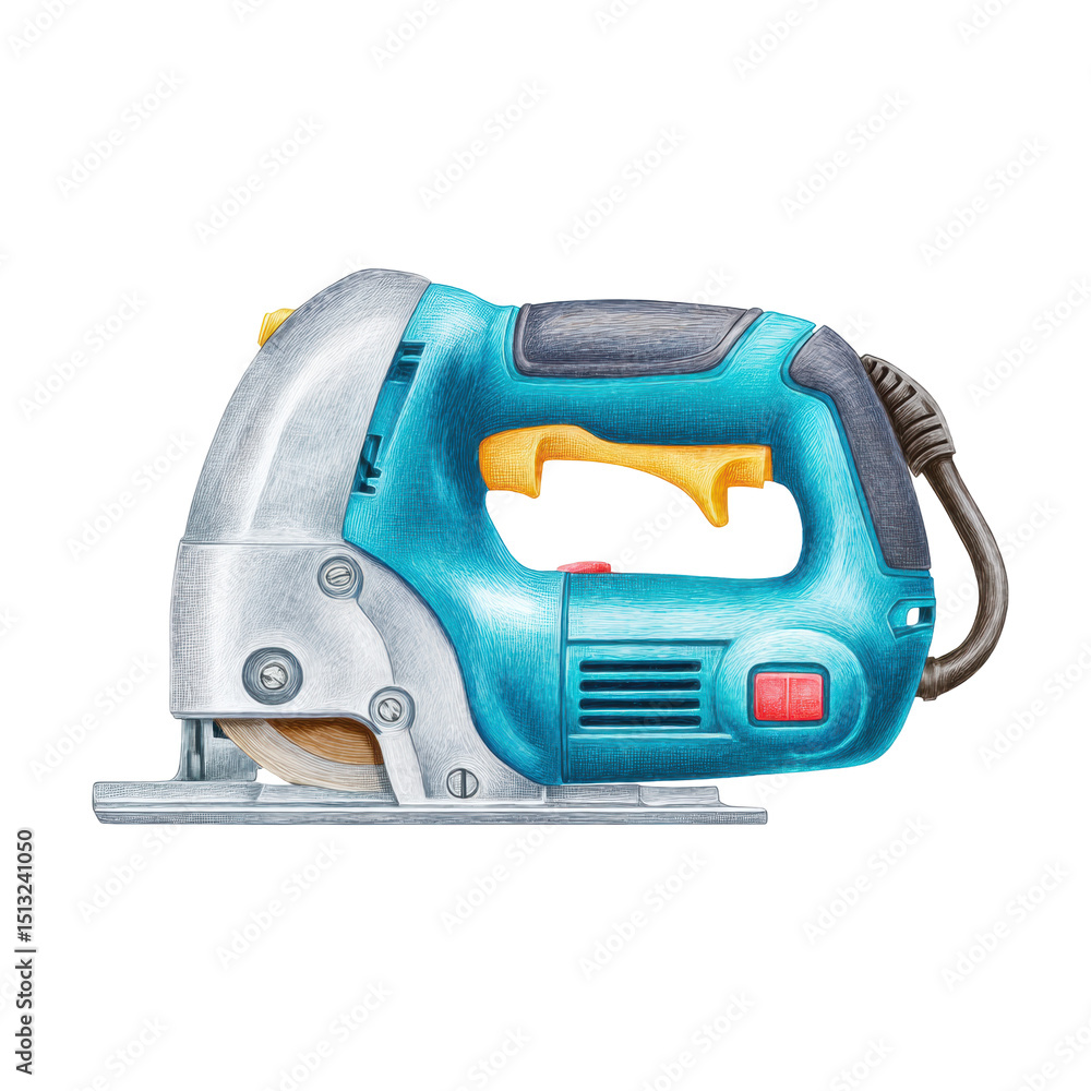 Electric jigsaw isolated transparent background with detailed Electric jigsaw isolated transparent background with detailed