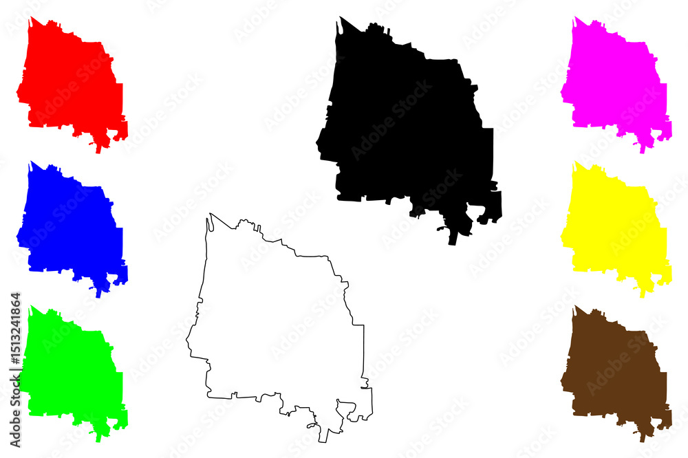 Obraz premium Yogyakarta city (Republic of Indonesia, Region Java) map vector illustration, scribble sketch Yogyakarta map