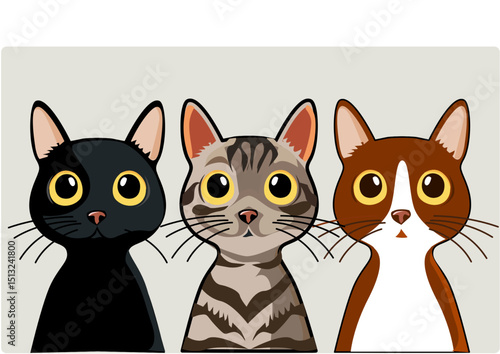 This is an illustration of some cats