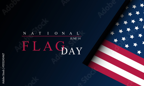 Flag Day In United States June 14 Background Vector Illustration