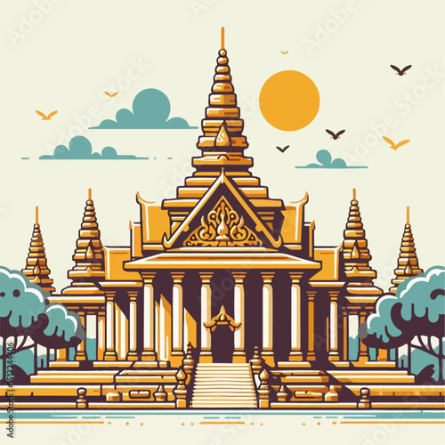 vector illustration of temple