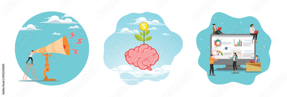 Naklejka premium Message or information concept, Investing mindset or financial knowledge, Business information analysis.