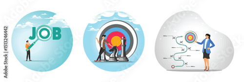 Job search concept, Leadership strategy to success, Strategy planning.