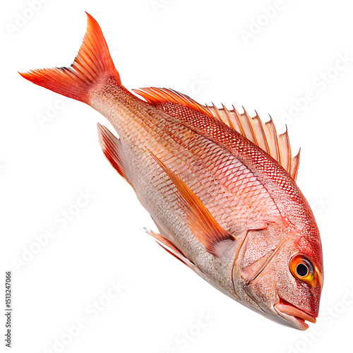 Vivid Red Snapper Fish Isolated on Black Background Perfect for Culinary Seafood Menu Design or Aquatic Life Studies