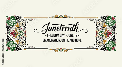 Juneteenth Quote in Elegant Calligraphy – Freedom Day Hand-Lettered Vector Typography