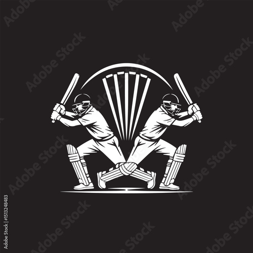 power hitters with background black and white add cricket logo