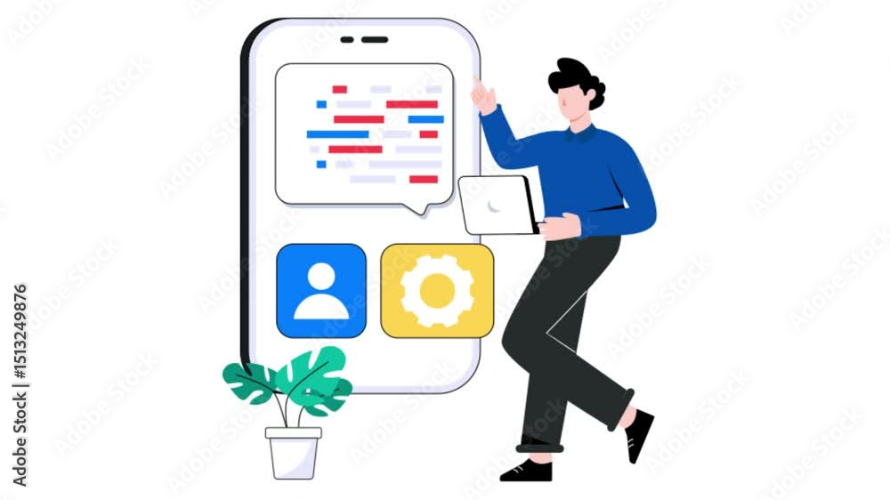 App Coding 2D Flat Animation. App Coding 2D Flat Animation.