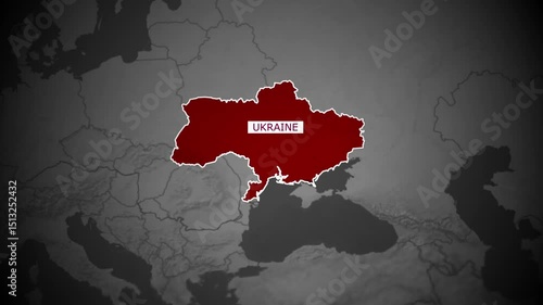 HD Animated Ukrain Map of Japan – Zoom In with Country Border