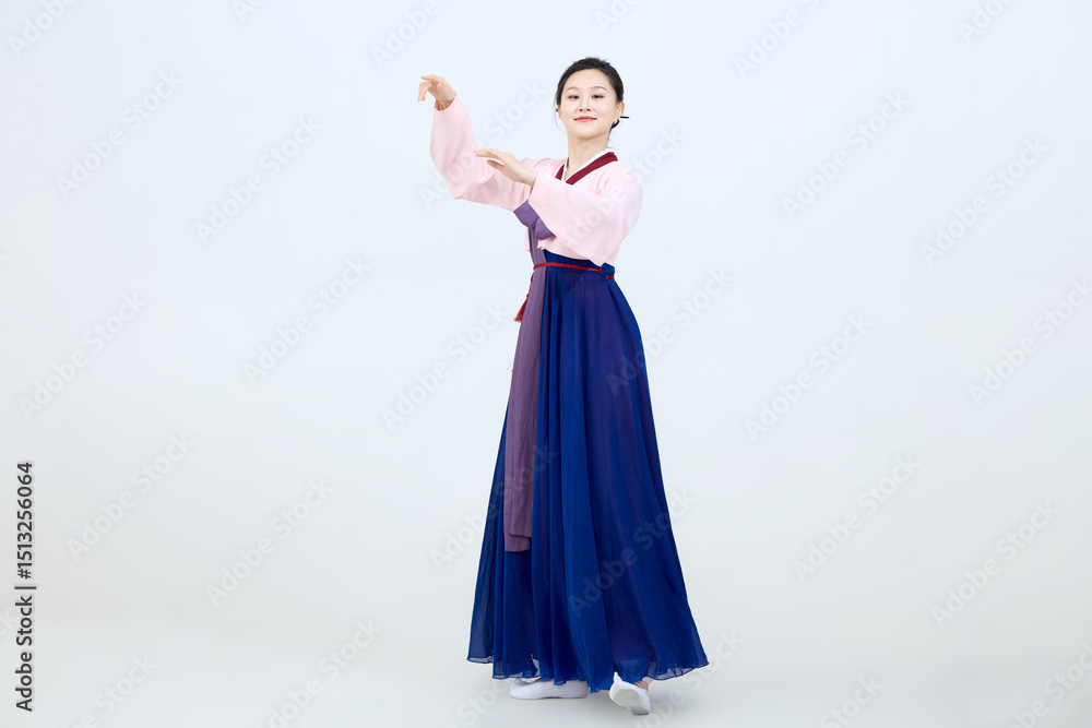 Beautiful dancers performing traditional Korean dance in Yanbian, China Beautiful dancers performing traditional Korean dance in Yanbian, China