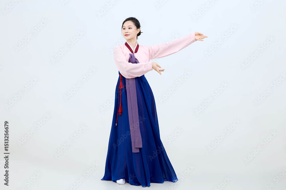 Beautiful dancers performing traditional Korean dance in Yanbian, China Beautiful dancers performing traditional Korean dance in Yanbian, China